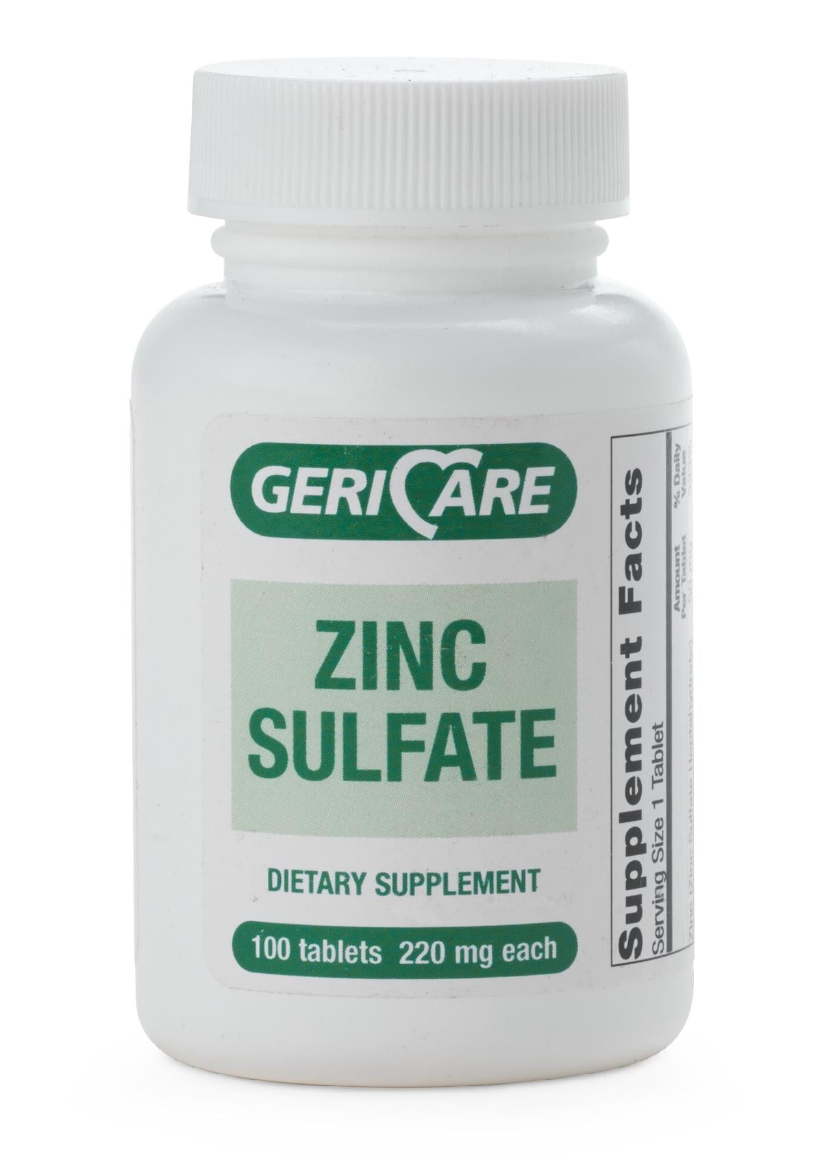 Zinc Sulfate Tablets, 220mg (Bottle of 100)