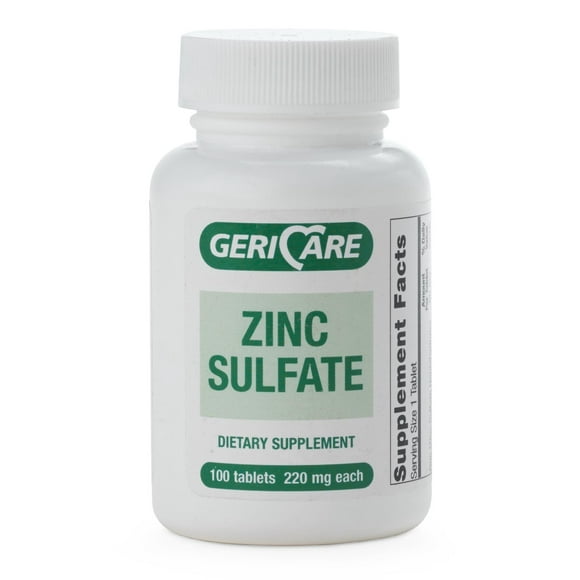 Zinc Sulfate 220mg Capsules - 100 Count Dietary Supplement For Immune Support & Skin Health