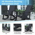 thumbnail image 3 of BizChair Set of 2 Black Commercial Grade All-Weather Poly Resin Wood Adirondack Rocking Chairs with 22" Round Wood Burning Fire Pit, 3 of 11