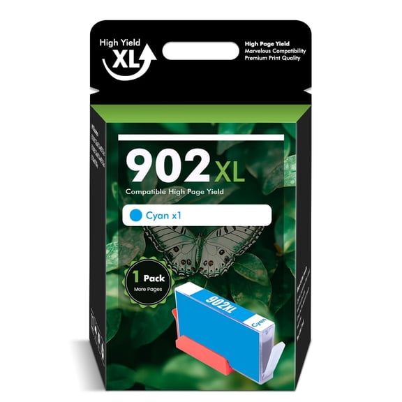 902XL 902 Ink Cartridges Compatible for HP 902 902XL 1 Pack Color Ink for OfficeJet Pro 6978 6968 6970 6971 6974 6975 6979 6960 6961 6963 6964 6965 6966 6950 902 XL Printer (1 Cyan)