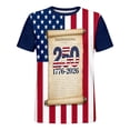thumbnail image 4 of WAYUTE Womens Shirts Us National Flag 1776-2026 Letter Print Short Sleeve Crew Neck Celebrate America'S 250Th Anniversary For 4Th Of July Everyday Use Fashion Tops,Beige,Xl, 4 of 4