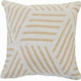 thumbnail image 4 of 20" X 20" Tan And White 100% Cotton Geometric Zippered Pillow, 4 of 10