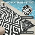 thumbnail image 2 of DEORAB Outdoor Rugs Waterproof Plastic Straw Mat 6'x9' Reversible for RV Patio Deck Beach Black & White, 2 of 9