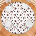 thumbnail image 2 of White Cow Bow Pattern Round Fitted Tablecloth with Elastic Edge,Dining Table Cover Waterproof,Outdoor Round Tablecloth for Camping,Dining,Indoor and Outdoor, 2 of 7