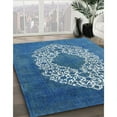 thumbnail image 2 of Ahgly Company Indoor Rectangle Mid-Century Modern Iceberg Blue Oriental Area Rugs, 2' x 5', 2 of 6