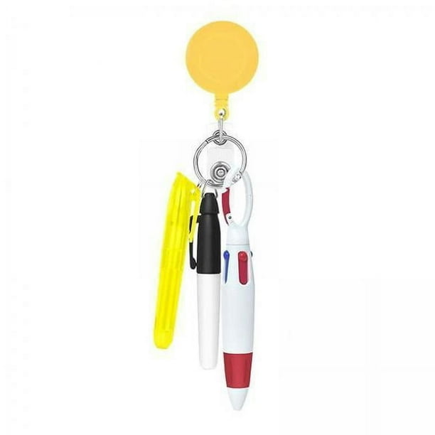 4xShuttle Pen Suministros De Oficina Regalo Compacto Enfermera Retráctil Titular De Amarillo