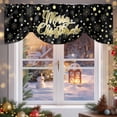 thumbnail image 6 of Merry Christmas Tie Up Valances Curtain, Black Gold Polka Dot Winter Snowflakes Adjustable Rod Pocket Short Window Treatment Tie Up Curtains Valances for Kitchen Living Room Bathroom 54x18 Inches, 6 of 9