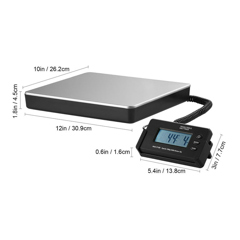 BENTISM Shipping Scale Digital Postal Scale 440 lbs x 1.7 oz. AC/DC Package  LCD
