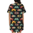 thumbnail image 3 of Bixox Women's Retro Video Game Printed Pajama Set 2 Piece Lounge Set Top and Shorts Soft Pajamas, Shorts with Pockets, 3 of 7