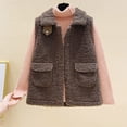thumbnail image 2 of Veste d'Automne Sans Manches Sherpa pour Femmes, Gilet Léger Rembourré Décontracté, 2 of 4