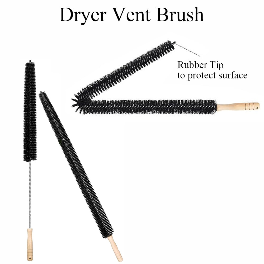 TOP-MAX 4 Pack WH01X35719 Lint Foam Filters and 2 Pack Dryer Vent Brushes, Replacement for GE Profile Washer-Dryer Combo PFQ97HSPVDS - Reusable & Washable - Complete Maintenance Kit