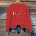 thumbnail image 6 of Busydd Valentines Shirts for Women Trendy Comfortable Cotton Graphic T Shirts for Women Casual Round Neck Long Sleeve Women's Sweatshirt XL, 6 of 6
