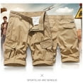 thumbnail image 4 of OSOLU Solid Color Mens Outdoor Casual Elastic Waist Relaxed Fit Cotton Lightweight Quick Dry Fishing Hiking Work Shorts Cargo Shorts Daily Relaxed Fit Breathable Bottoms, 4 of 9