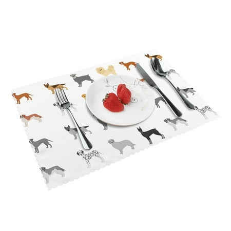 

Home Dog Placemats Set Of 4 Washable Wipeable Place Mats Place Mats For Festival Parties Family Dinner (12 X 18inch)