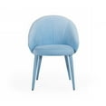 thumbnail image 5 of Fabric Upholstered Wooden Dining Chair with Curved Back, Blue - Saltoro Sherpi, 5 of 6