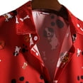 thumbnail image 4 of Camisas De CompresióN Para Hombre Camiseta holgada informal para hombre, camiseta con botones estampados a la , blusa de manga corta con solapa y bolsillo para verano (Red, XL), 4 of 6