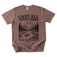 thumbnail image 2 of Christian Shirt, Cast All Your Cares Lord 1 Peter 5:7 Nature River Fishing Boat Tee, Faith Bible Verse Religious T-Shirt, 2 of 4