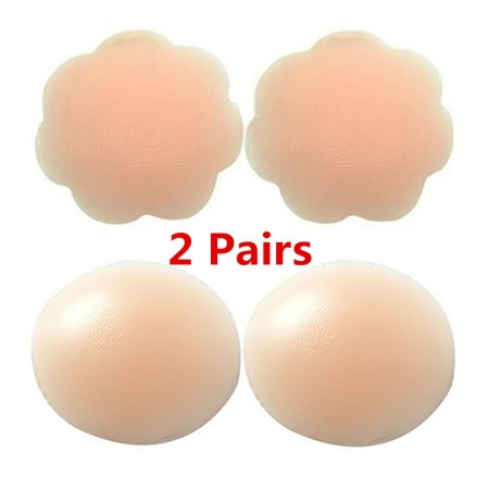 

2 Pair Silicone Nipple Covers Nipple Covers for Women Reusable Long Lasting Adhesive Invisible Pasties Sticky Nippleless Covers