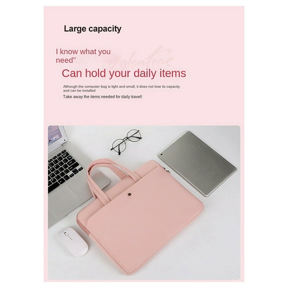 Tablet Bag Sleeve Case for 15-15.6 Inch Tablet Sleeve Case Waterproof Laptop Handbag Pink