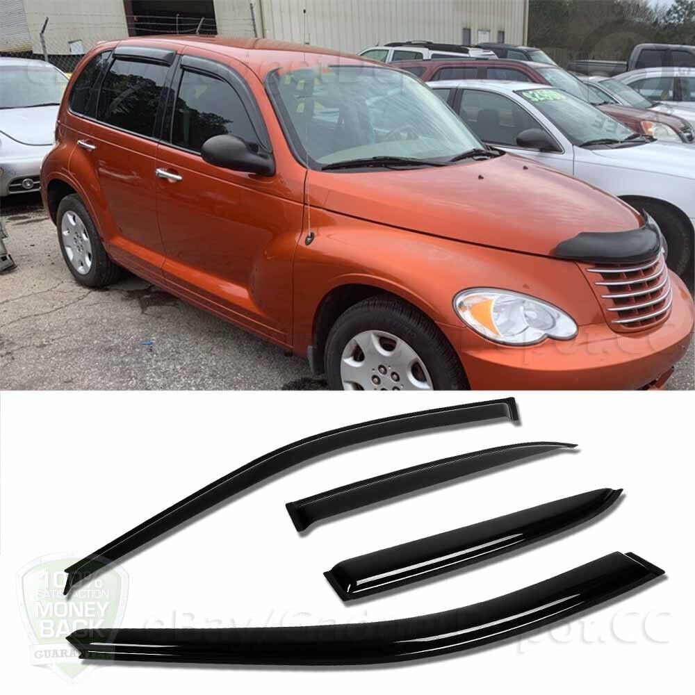 Fit 20012010 Chrysler PT Cruiser Wagon Smoked Window Visors Vent Rain