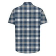 thumbnail image 3 of Mens Short Sleeve Button Down Shirts 2025 Summer Plaid Print Lapel Beach Shirts for Men Fashion Lightweight Casual Work Shirts, 3 of 5