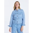 thumbnail image 2 of Free Assembly Women's Striped Denim Jacket, Sizes XS-XXL, 2 of 6