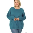 thumbnail image 2 of Zenana Women & Plus Basic Long Sleeve Round Neck Raglan Pullover Sweatshirts Top, 2 of 4
