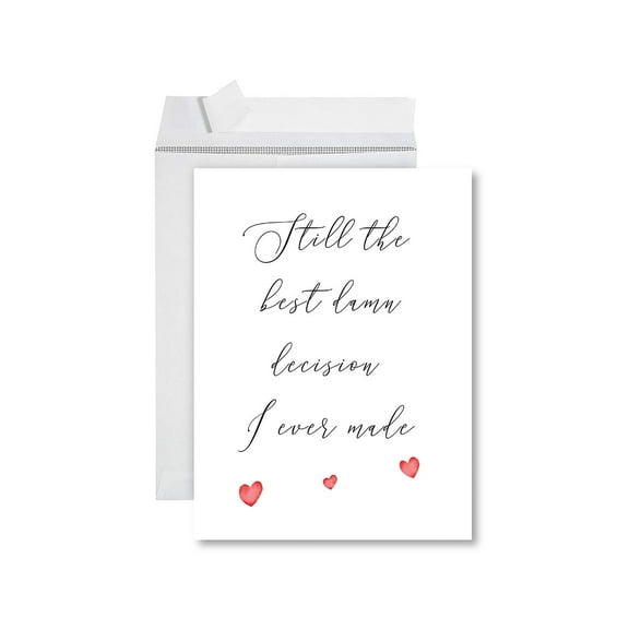 Koyal Wholesale Funny 1st Year Wedding Anniversary Jumbo Card With Envelope, Still The Best Damn Decision, Set of 1