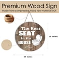 thumbnail image 2 of Zomyto 10"x10" Funny Round Wooden Sign the Best Seat in the House Hanging Wooden Sign Rustic Home Toilet Art Wall Decor, 2 of 4