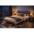 thumbnail image 5 of Full Bed Frame with Headboard and Footboard for Bedroom, Metal Platform Bed with Under Bed Storage,All Sturdy Metal Support, No Box Spring Needed, Retro, 5 of 10