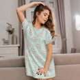 thumbnail image 3 of Rocae Flora Daisy Cactus for Nightgowns for Women Sleep Shirts Short Sleeve Nightshirt Pullover Nightdress, 3 of 6