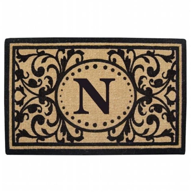 Nedia Home O2325N 30 x 48 Po Heavy Duty Coco Mat Monogrammé N