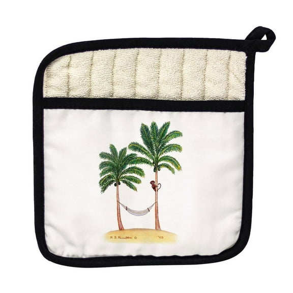 Betsy Drake Interiors Palm Trees & Monkey Pot Holder