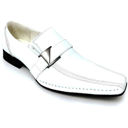 Men s Dress Shoes Fashion Elastic Slip On Buckle Formal Casual Loafers