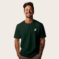 thumbnail image 4 of Dalix Spook a Latte Ghost Embroidered Relaxed Heavy Soft Cotton T Shirt Mens in Forest Green 2XL XX-Large, 4 of 5