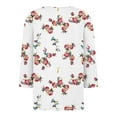 thumbnail image 6 of WTOBBY Women's Floral Print V-Neck 3/4 Sleeve Loose Fit Versatile Blouse Top for Casual Spring Fall Fashion and Everyday Comfortable Outfits,White XL, 6 of 6