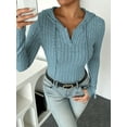 thumbnail image 4 of Ribbed Drawstring Hooded Bodysuit Long Sleeve Tight Fit Bodysuit Spring Fall Women's, 4 of 9