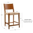 thumbnail image 6 of Powell Crawford 24" Indoor Wood Counter Stool with Handwoven Rope Seat, Set of 2, Brown/Natural, 6 of 12