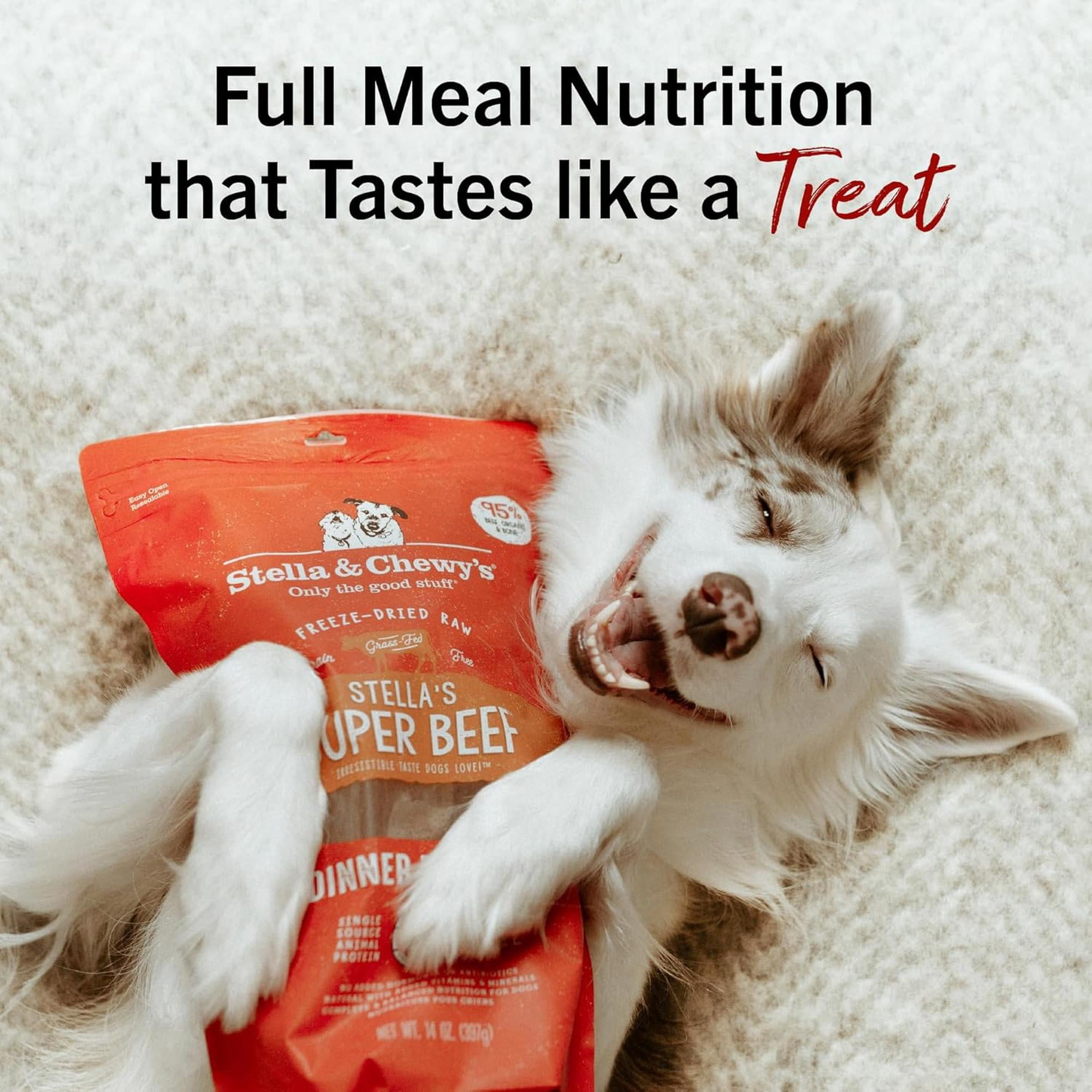 Stella & Chewy's Freeze-Dried Raw Dinner Patties for Dogs - Stella's Super Beef Recipe - 14 Ounce Bag