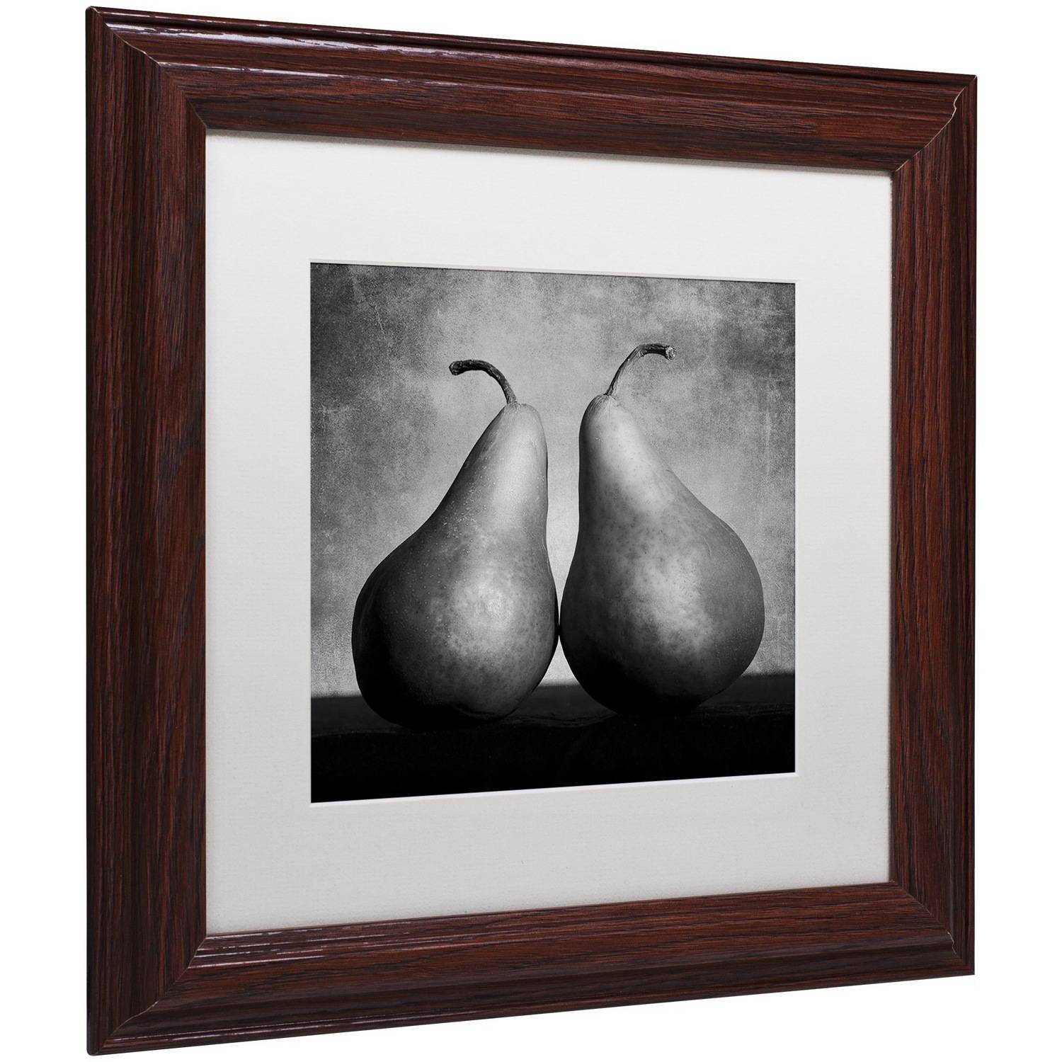 Trademark Fine Art "Peras Enamoradas" Canvas Art by Moises Levy White Matte, Wood Frame