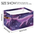 thumbnail image 3 of Foldable Storage Basket,Canvas Fabric Foldable Storage Bins with Handles Open Home Storage Bins Boxes for Toy Book Shelf Closet Baskets Whale in Space, 3 of 8