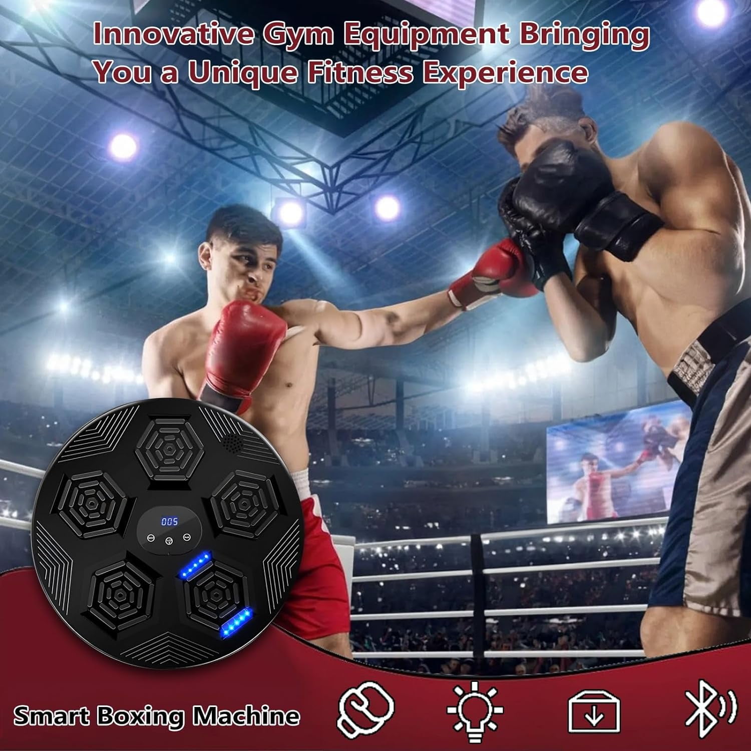 Annuodi Music Boxing Machine, Electronic Boxing Training Equipment for  Speed and Agility Training, Smart Boxing Machine Trainer with Boxing Gloves  for Varied Workouts 