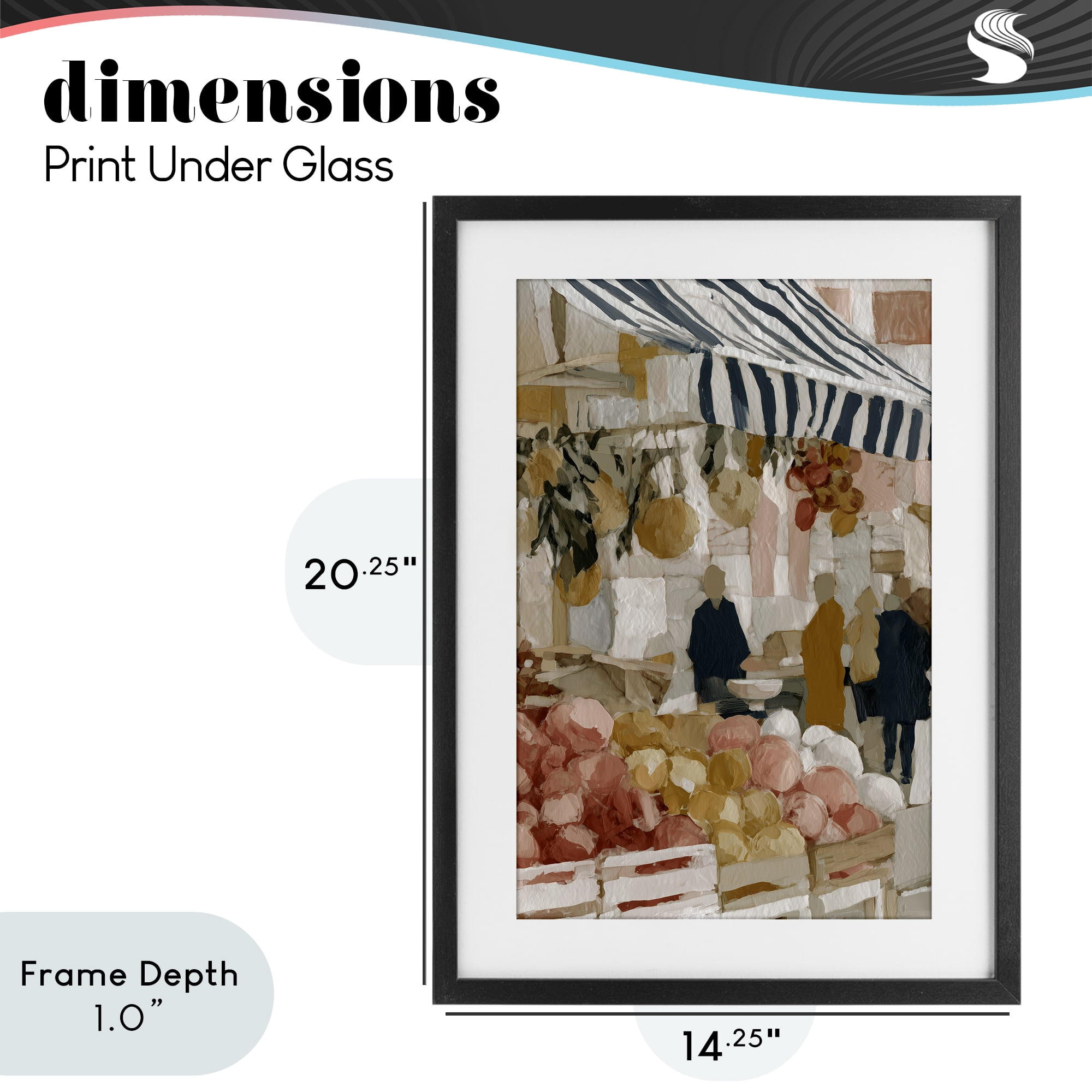 Stupell Industries Market Stall with Fresh Citrus Black Framed Print Under Glass, design by Chromatic Storm Studio
