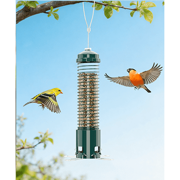 Squirrel Proof Bird Feeder, Metal Hanging Outdoor Feeder, 3.6lb Capacity, Green