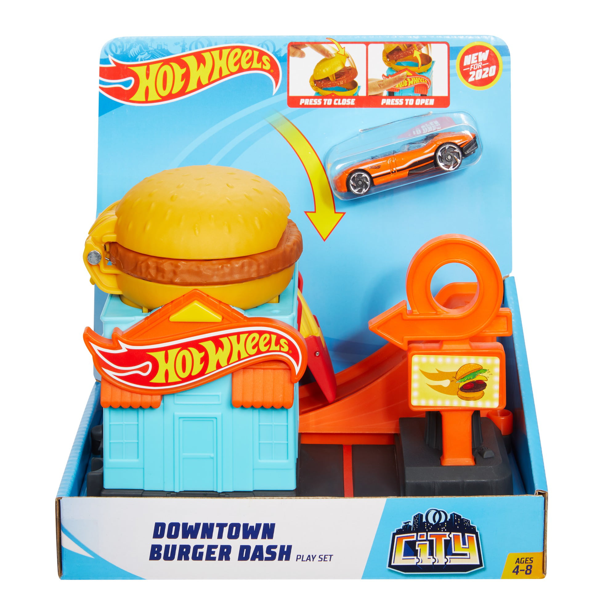 Mattel Hot Wheels City Downtown Playset Burger Dash