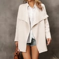 thumbnail image 4 of Lovskoo 2024 Cardigan Sweaters for Women Open Front Lapel Collar Loose Long Sleeve Cardigan Beige, 4 of 9