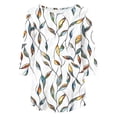 thumbnail image 5 of Sawvnm T-Shirt Blouses Women's Fashion Loose Casual Printing 3/4 Sleeve T-Shirt Round Neck Plus Size Top Going Out Tops White 5XL, 5 of 5