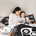 thumbnail image 5 of Homewish Abstract Gamer 2pcs Bedding Comforter Set For Teens Boys Girls,Video Game Twin Comforter Sets,Black Orange Breathable Bedding Set,Lightweight Room Decor,Reversible, 5 of 8