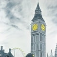 thumbnail image 2 of Atelier B Art Studio 20x20 Black Ornate Wood Framed with Double Matting Museum Art Print Titled - Outline of Big Ben in London, 2 of 4