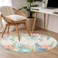thumbnail image 5 of Summer Beach Round Living Room Rugs 4 ft, Ocean Colorful Coral Shell Seaweed Starfish Linen Washable Area Rug with Non-Slip Sturdy Edge Binding Round Carpet for Entryway Kitchen Bedroom Bathroom, 5 of 9